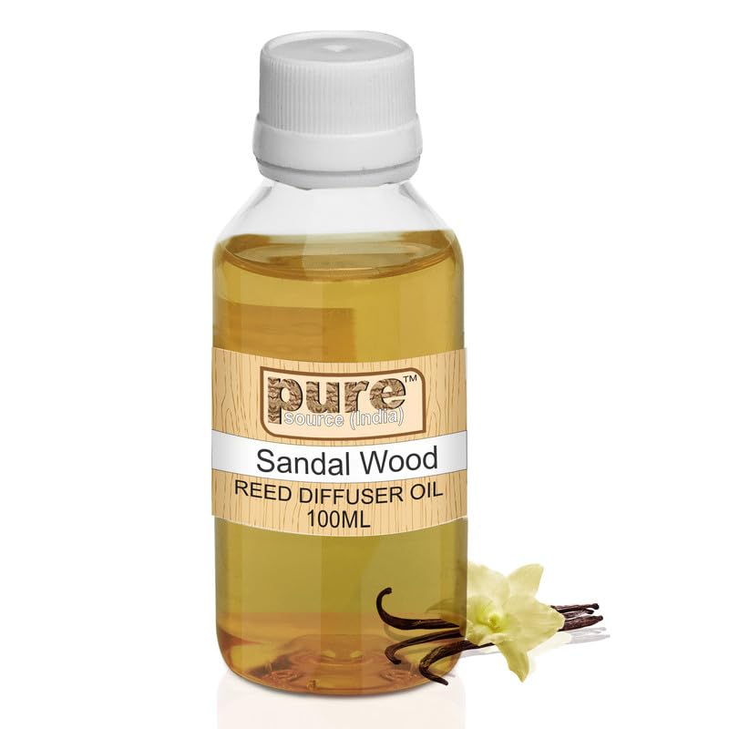 Aroma Reed Diffuser Refill Sandalwood 100ML, 8 Pcs Reed Stick Coming Free With This Reed Diffuser Oil