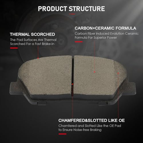 Image of cciyu D1413 Front Ceramic Disc Brake Pads Kit For Hyundai For Genesis Coupe 2010-2016,For Veloster 2013-2016,For Kia For Optima 2011-2015