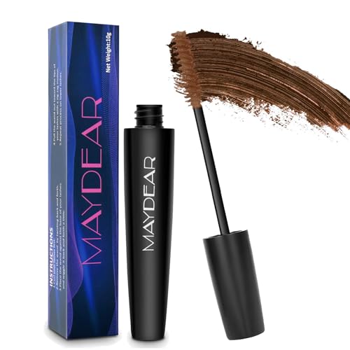 Maydear Brown Mascara for Eyelashes, Waterproof Long Lasting Smudgeproof Color Mascara for Women Fast Dry Lengthening Eye Makeup Party Stage Use