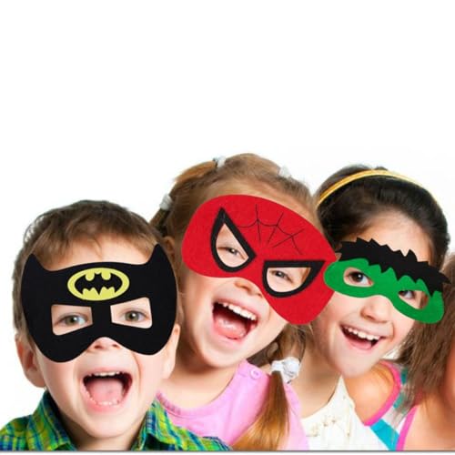 Image of Wanna Party Action Hero Costume Masks for Kids | Pack of 6 Soft Foam Eye Masks | Dress-Up Cosplay Party Favors | Party Supplies for Boys & Girls | Colorful Pretend Play Set