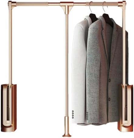 Adjustable Pull-Down Wardrobe Rod - Space-Saving Aluminum Alloy Clothes Hanger, Folding Design, Supports 30KG Load, 564-764mm, Ideal for Closet Organization and Storage Efficiency
