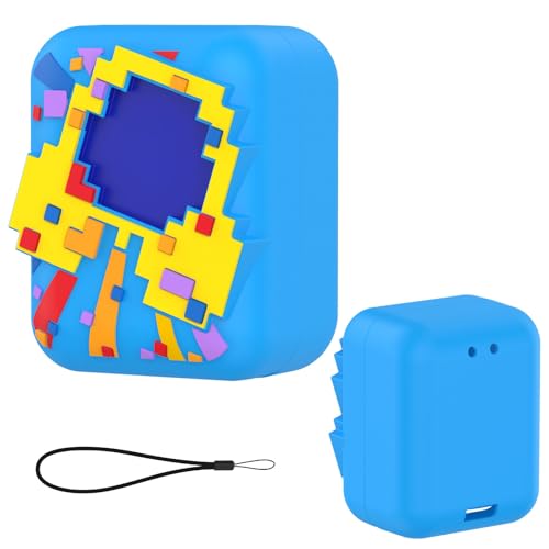 Image of Soft Silicone Case Compatible for Bitzee Disney Digital Pet Kids Toys, Full Protective Bumper Cover Accessories with Lanyard, Light Blue