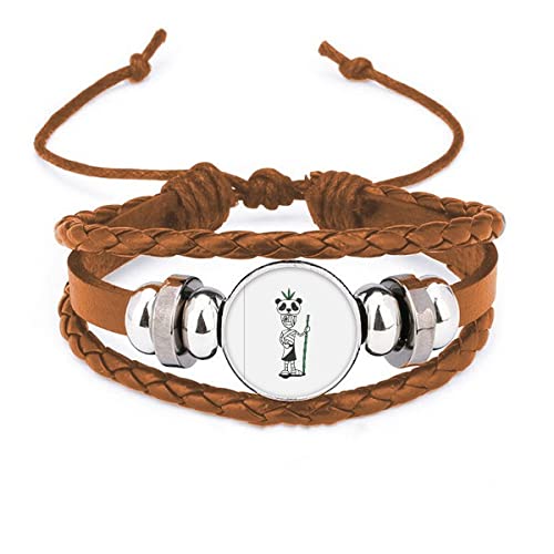 Bracelet en cuir Mummy Horus et panda égyptienne avec son chapeau