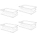 Cestini Organizzatori per dispensa Trasparente, 4pcs, 25 x 15 x 7cm Cestini per Frigorifero impilabili per frigorifero con maniglie per cucina, frigorifero, congelatore