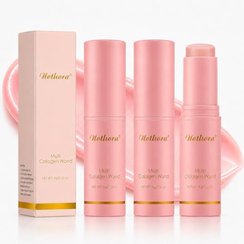 3PCS Nothora Collagen Wand Pure Collagen Wand Portable Wrinkle Bounce Multi Balm Multi Balm for Face Eye Lip Neck Wrinkles 9g*3