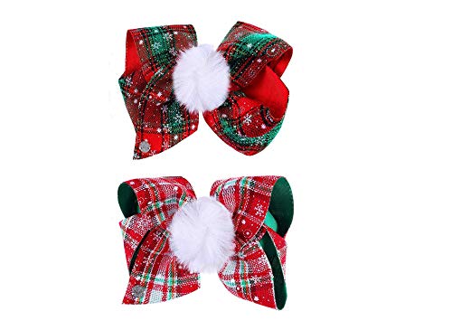 Jojo Siwa Christmas Bows for Girls- 2 Pack Lattice Hair Clips Accessories for Kids