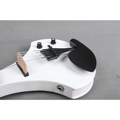 Full Size 4/4 Electric Violin Solid wood 5 String White Violin Ebony fittings Passive pickup (5 String)