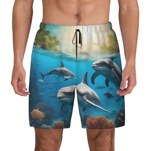 Ropa de playa para hombre en tus vacaciones con diseño de delfines y pulpos
