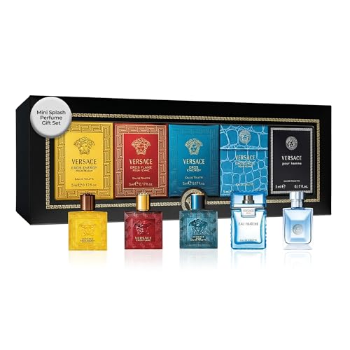 Versace Perfume for Men Gift Set – Mini Variety Cologne Splashes,...