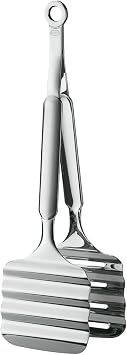 ROSLE Fish and Asparagus Tongs, High Quality Serving Tongs with Grooves and Hanging Loop, Stainless Steel 18/10, Length 28.5 cm, Silver