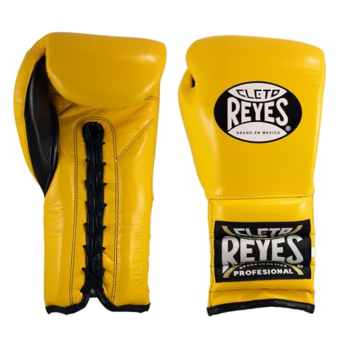 CLETO REYES (クレトレイズ) トラディショナル プログレード ボクシンググローブ レース付き トレーニング用 スパーリング ヘビーパンチングバッグ 男女兼用 総合格闘技 キックボクシング ムエタイ 14オンス ブリリアントイエローの商品画像（Amazon）