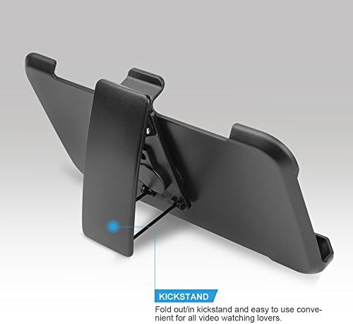 TJS Case for Alcatel Avalon V 5059S/Alcatel 1X Evolve/Alcatel IdealXtra 5059R/Alcatel TCL LX A502DL with [Full Coverage Tempered Glass Screen Protector] Belt Clip Holster Kickstand Phone Cover (Black)