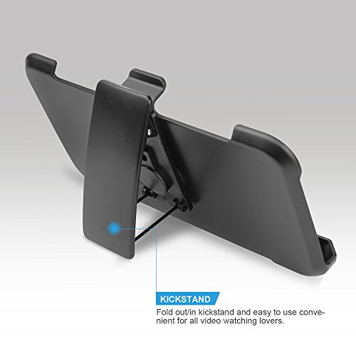 TJS Case for Alcatel Avalon V 5059S/Alcatel 1X Evolve/Alcatel IdealXtra 5059R/Alcatel TCL LX A502DL with [Full Coverage Tempered Glass Screen Protector] Belt Clip Holster Kickstand Phone Cover (Black)