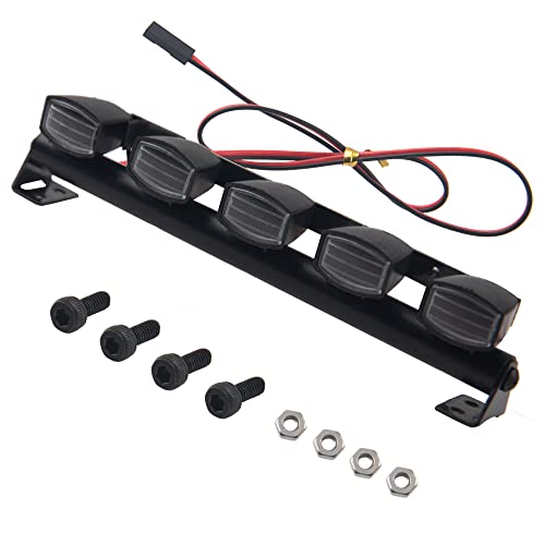 Hircqoo Rc Led Light Bar Roof Led Lamp Body Shell Roof Light Compatible With Traxxas Trx-4 Axial Scx10 Ii 90046 Rc4Wd D90 D110 1/10 Rc Crawler Car Truck (5 Led Light) #TOP8