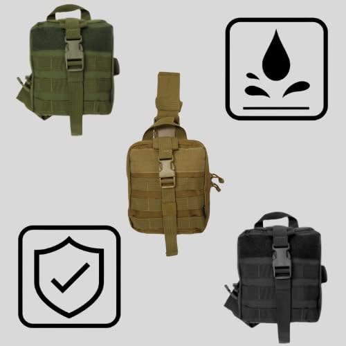 Miniatura 3 de Molle - Bolsa táctica IFAK de pierna caída, estilo militar, equipo médico de primeros auxilios, resistente al agua