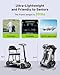 SCOOTNGO 4 Wheel Mobility Scooter for Adults & Seniors Electric Powered Lightweight Foldable 5 MPH Speed 15 Miles Range Two Removable Batteries Airline Approved (Silver Grey, Standard)