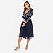 Maya Deluxe Damen Maya Faux Warp Front Embellished Midi Bridesmaid Dress, Navy, 46 EU