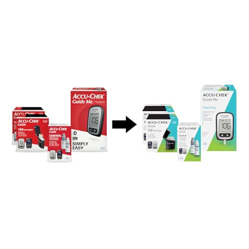 Accu-Chek Guide Me Glucose Monitor Kit for Diabetic Blood Sugar Testing: Guide Me Meter, 200 Guide Test Strips, and Control Solution