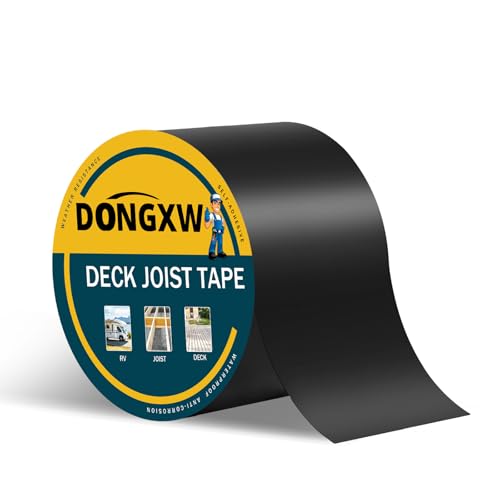Image of Dongxw Joist Tape for Decking, 1 Roll 4 inch X 50' Waterproof Butyl Tape Deck Joist Flashing Tape for Joists and Beams
