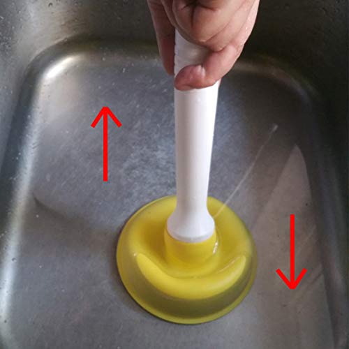 Coralpearl Pömpel Saugglocke Klein, Abfluss Kolben, WC Stößel Pumpe Sauger Stampfer Reiniger für Bad Toilette, Küche Waschbecken, Dusche Klempner Abflussreiniger Verstopfen Entferner Werkzeug, Gelb