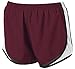 Ladies Moisture-Wicking Track & Field Running Shorts. Maroon/ White/ Black