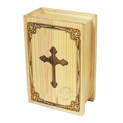 Hind Handicrafts Urnes funéraires en bois avec croix pour cendres humaines pour adulte - Urnes funéraires pour Columbarium - Urne funéraire - 68 kg (croix)