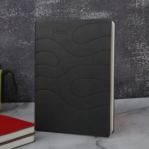 Image of Leather Hard Bound Notebook A5 Journal Diary For Office Use With Mobile & Card Holder Or Pen Loop Dairy For Personal |Ruled Pages With Strap Bookmark Journal Notebook (B127)