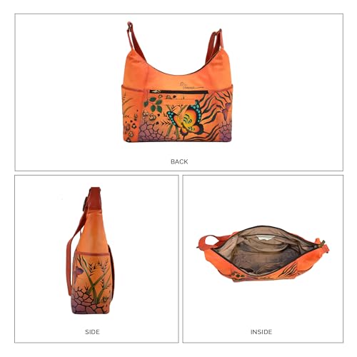 Image of Anna by Anuschka Handpainted Women's Genuine Leather Large Shoulder Hobo