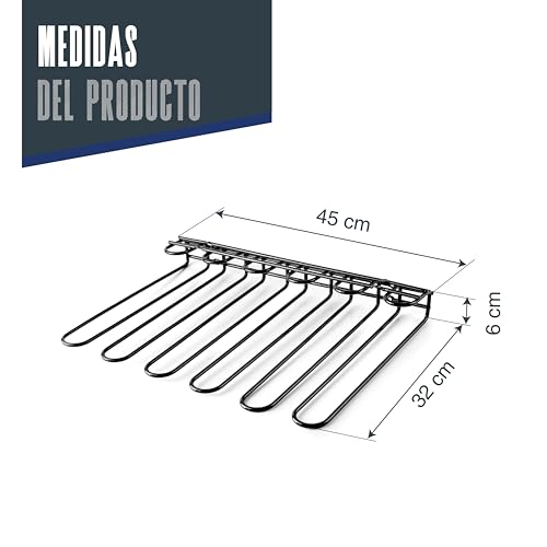 Soporte de copas para ahorrar espacio en armarios con fijación de techo 3