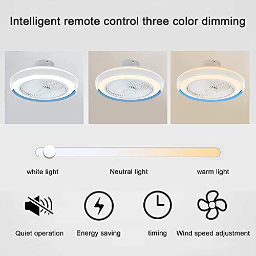 Lustre lumineux avec ventilateur de plafond à intensité variable et télécommande silencieuse 40W - 3