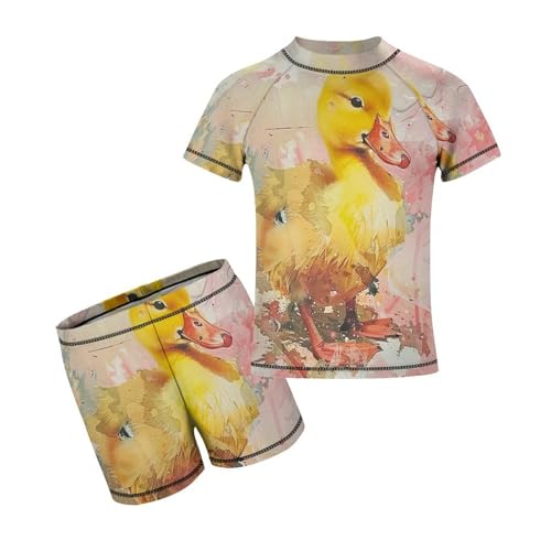 Yellow DucklingChildren's Casual Swimsuit Set - Simple and Versatile