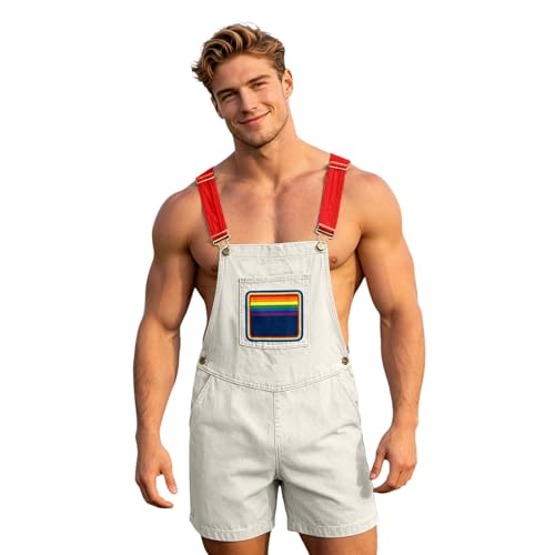 Mono corto con tirantes de hombre peto colorido para playa y verano
