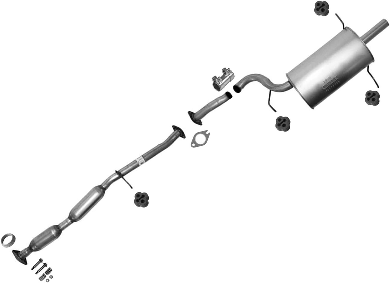 Exhaust System Resonator Pipe Muffler Tail Pipe For Subaru Forester 03-2005 2.5