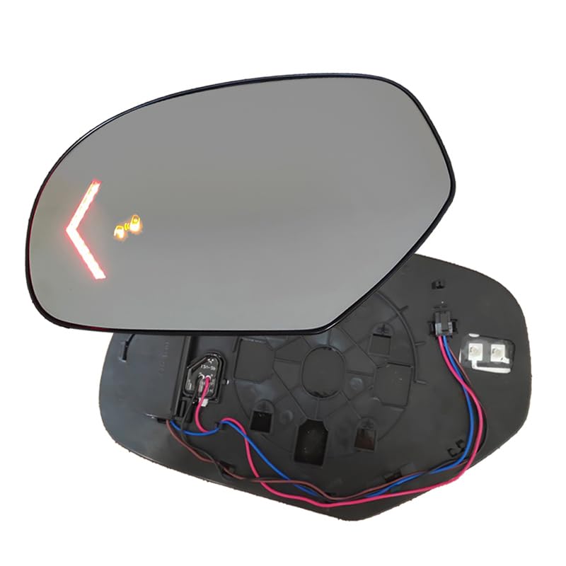 LH Left Driver Side Mirror Glass Replacement Arrow Signal Blind Spot Detection Power Heated for 2009-2014 Cadillac Escalade Chevrolet Suburban Tahoe GMC Yukon XL