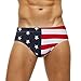 Bikini for Men Padded Swim Brief Swimwear Quick Dry USA Flag Bathing Suit Printed Sexy Bikini Briefs Athletic Sports Underwear Bathing Suit