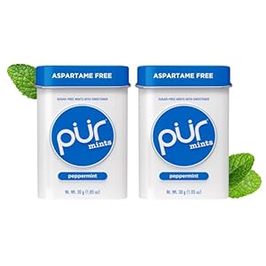 PUR Mints | Aspartame Free Mints | Made with Xylitol | Sugar Free, Vegan, Gluten Free & Keto Friendly | Natural Peppermint Flavored Mints, 30 Pieces (Pack of 2)