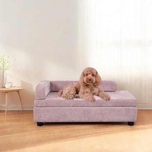 AFBKSS&BB Sofá para animais de estimação com armazenamento oculto para filhotes e gatos, sofá de tec