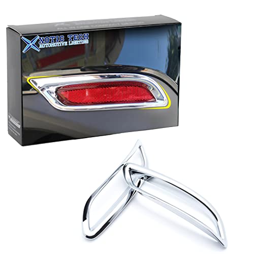 Xotic Tech Rear Reflector Fog Light Bumper Bezel Frame Cover Trim, Chrome, Compatible with Camry SE XSE 2018-2024