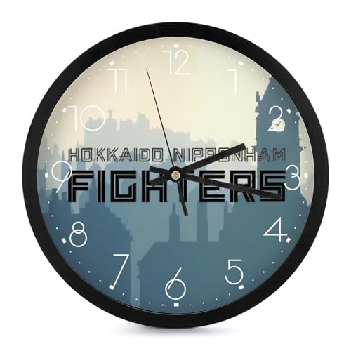 北海道日本ハムファイターズ(2) 掛け時計 壁掛け時計 円形 静音 電池式 アラビア数字 オフィス/寝室/リビング