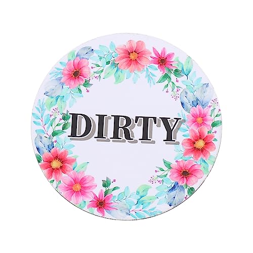 Ipetboom Imán Lavavajillas Doble Cara con Indicador Floral Señal Magnética Reversible para Limpieza y Suciedad Accesorio Duradero para Cocina y Lavandería