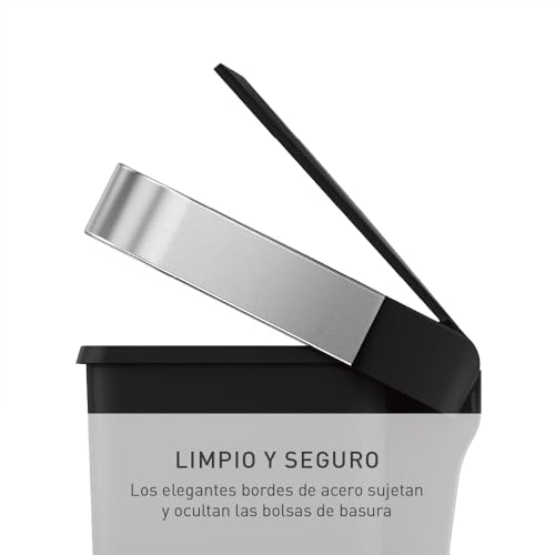 Cubo de basura simplehuman rectangular de 45 L, dile adiós a cambiar bolsas con dificultad 3