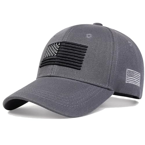 Image of IZUS Women USA-Flag Baseball-Cap American Patriotic Baseball Hats Men's Distressed-Cotton Dad-Hat for Adult Teens