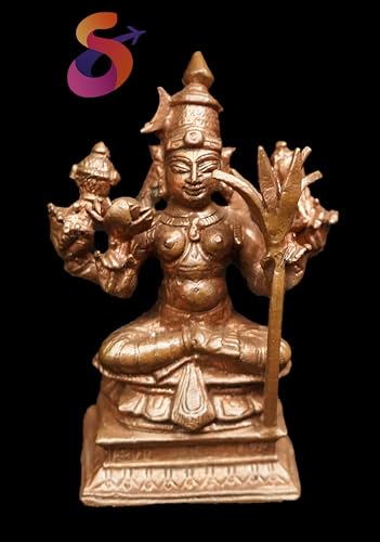 Image of Copper god Idols Raja Rajeshwari, 3.3 inches 280 Gram, Patina Antique Finish, Pack of 1 Piece