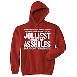 Jolliest Bunch of A-holes Hoodie Funny Merry Christmas Sarcastic Saying Cool (Red) - XXL