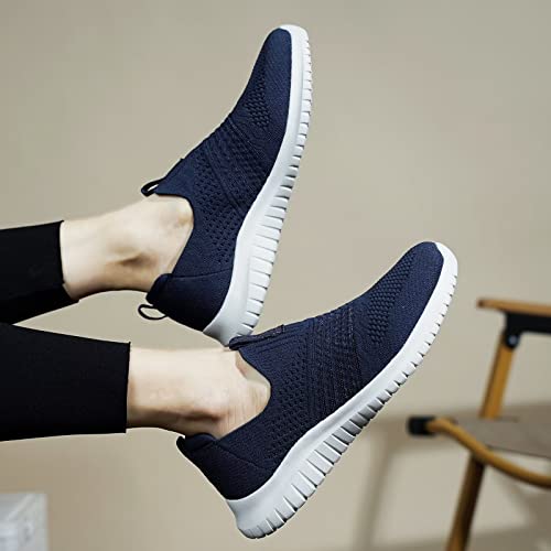 Image of TIOSEBON Women's Walking Tennis Shoes Knit Comfortable Slip on Breathable Mesh Lightweight Sneaker