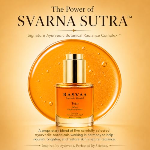 Image of Tejas Saffron Brightening Serum with 120+ Mogra Saffron Strands in One Bottle | Luxury Ayurvedic Glow Serum | For Radiant, Even-Looking Skin Tone, Dark Spots & Dullness | Lightweight Oil-Based Face Serum