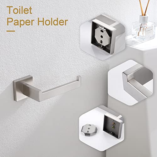 Image of KOKOSIRI Toilet Paper Roll Holder Brushed Nickel Toilet Paper Holder Stainless Steel for Kitchen Bathroom Dispenser Wall Mounted, 2 Pack, B2003BR-P2