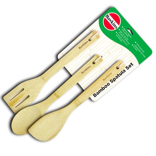 Hawkins Bamboo Spatula Set of 3, Natural Handmade Bamboo Spatulas, Kitchen Tools, Ladles, Turners, Flippers, Scrappers, Servers for Nonstick Cookware (BSPTL3) (B0CVQLMDV8) Amazon Price History, Amazon Price Tracker