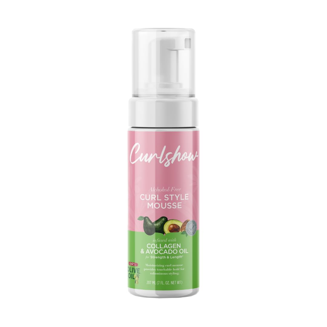 ORS Curlshow Curl Style Mousse 207 ml - Espuma de peinado con pantenol y proteína de trigo para dar hidratación y volumen Fortalece y alarga el cabello Sin alcohol