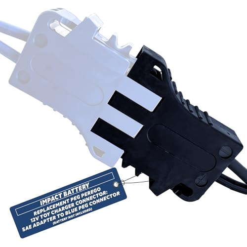Special Charger Adaptor for 12 Volt Peg Perego Batteries–Compatible with John Deere Tractor Toys Battery | Peg Perego John Deere Gator Battery | 2-pin SAE Adapter to Blue Peg Battery Charger Connector